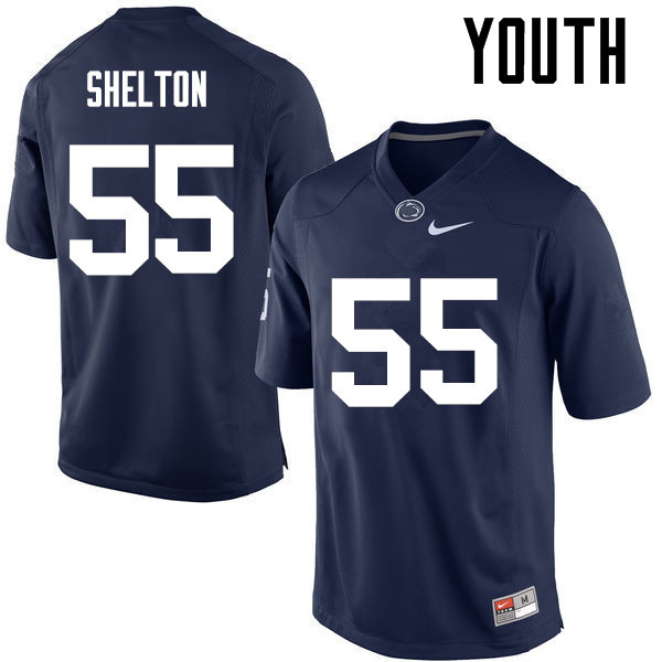 Youth Penn State Nittany Lions #55 Antonio Shelton College Football Jerseys-Navy - Click Image to Close